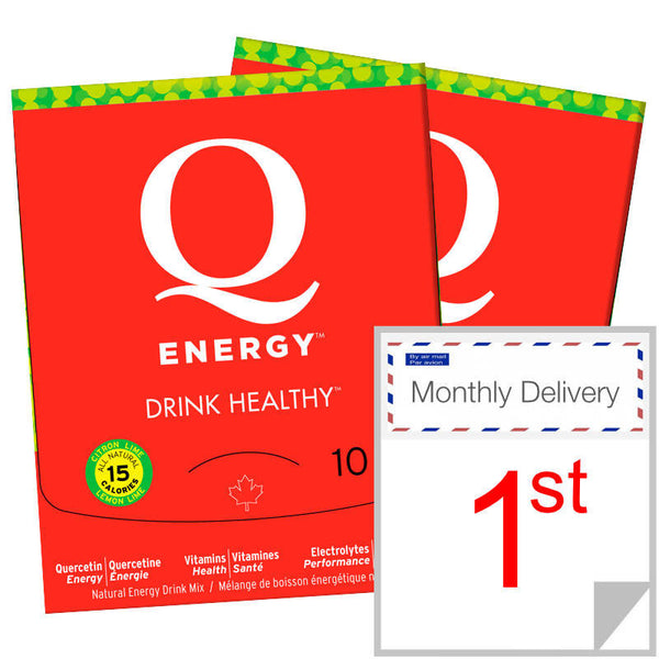 Q Energy Drink Healthy Lemon Lime 20 Servings Monthly