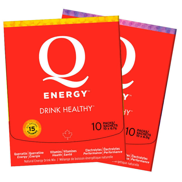 Q Energy Drink Healthy Orange 10 Servings and Wildberry 10 Servings